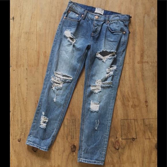 One Teaspoon Distressed Awesome Baggies Jeans - Picture 3 of 8